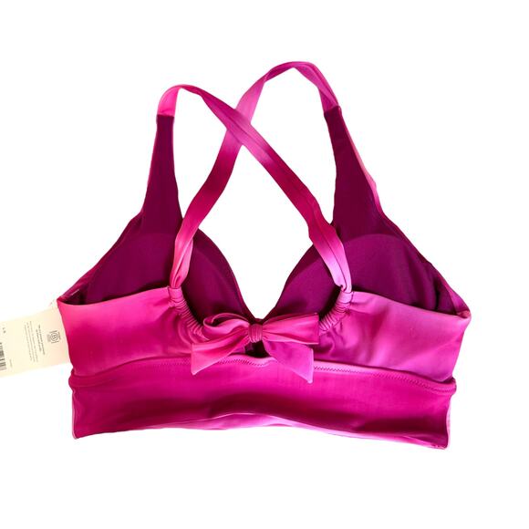 NWT Athleta Plunge Bikini Top D-DD in Surf Blur Fushsia Size L - Picture 4 of 10